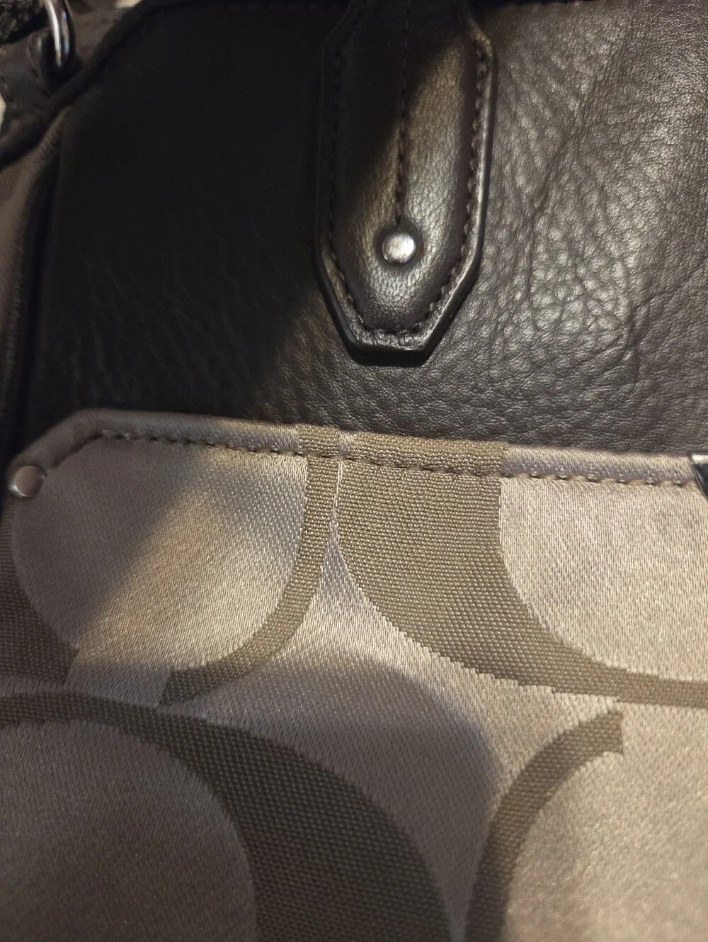 Coach Khaki and Chocolate Signature Satchel